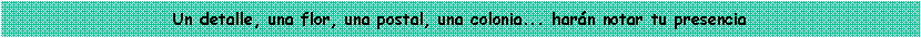 Cuadro de texto: Un detalle, una flor, una postal, una colonia... har�n notar tu presencia